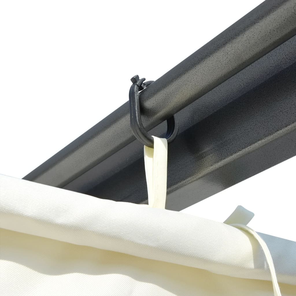 vidaXL Pergola z zložljivo streho kremno bela 3x3 m jeklo