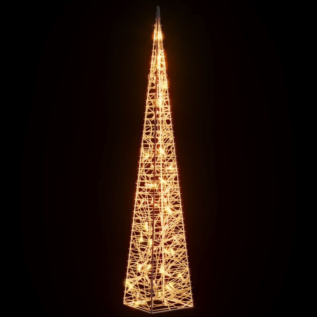 vidaXL Božični svetlobni stožec 60 LED toplo bel 120 cm akril