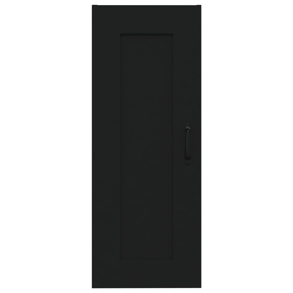 vidaXL Viseča omarica črna 35x34x90 cm konstruiran les