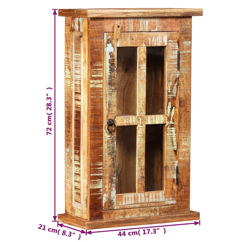 vidaXL Stenska omarica iz trdnega predelanega lesa 44x21x72 cm