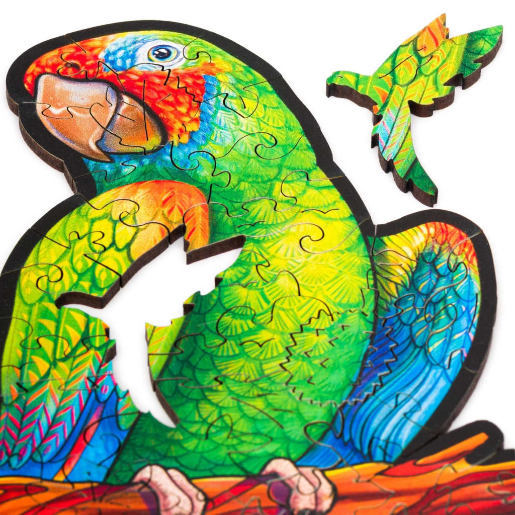 UNIDRAGON Lesena sestavljanka 193-delna Playful Parrots 44x25 cm