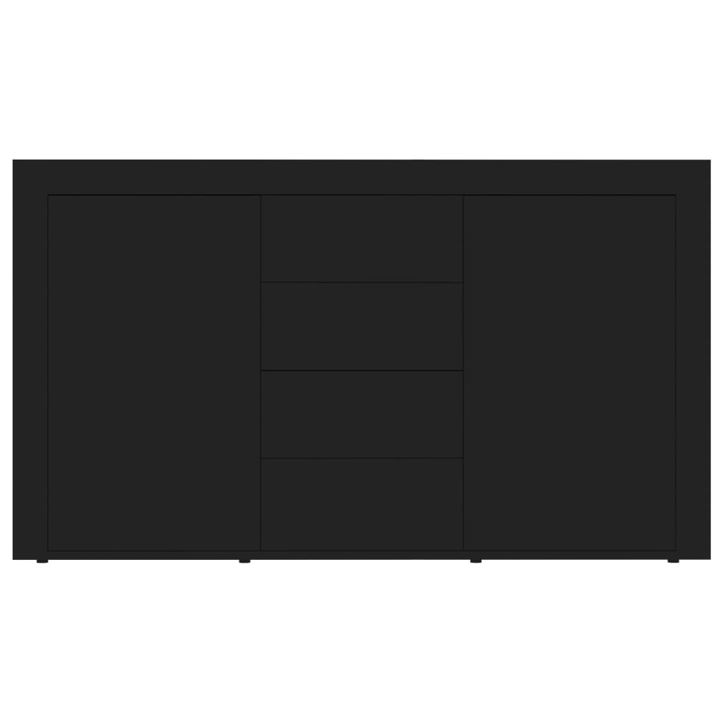 vidaXL Komoda črna 120x36x69 cm iverna plošča