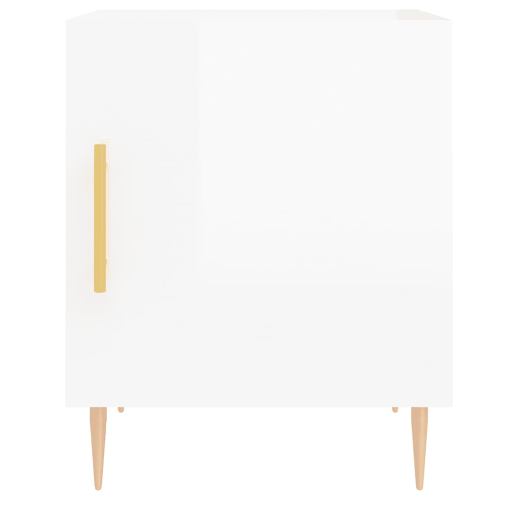 vidaXL Nočna omarica visok sijaj bela 40x40x50 cm inženirski les