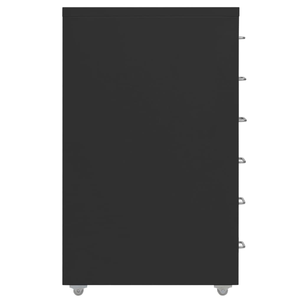 vidaXL Premična arhivska omara črna 28x41x69 cm kovinska