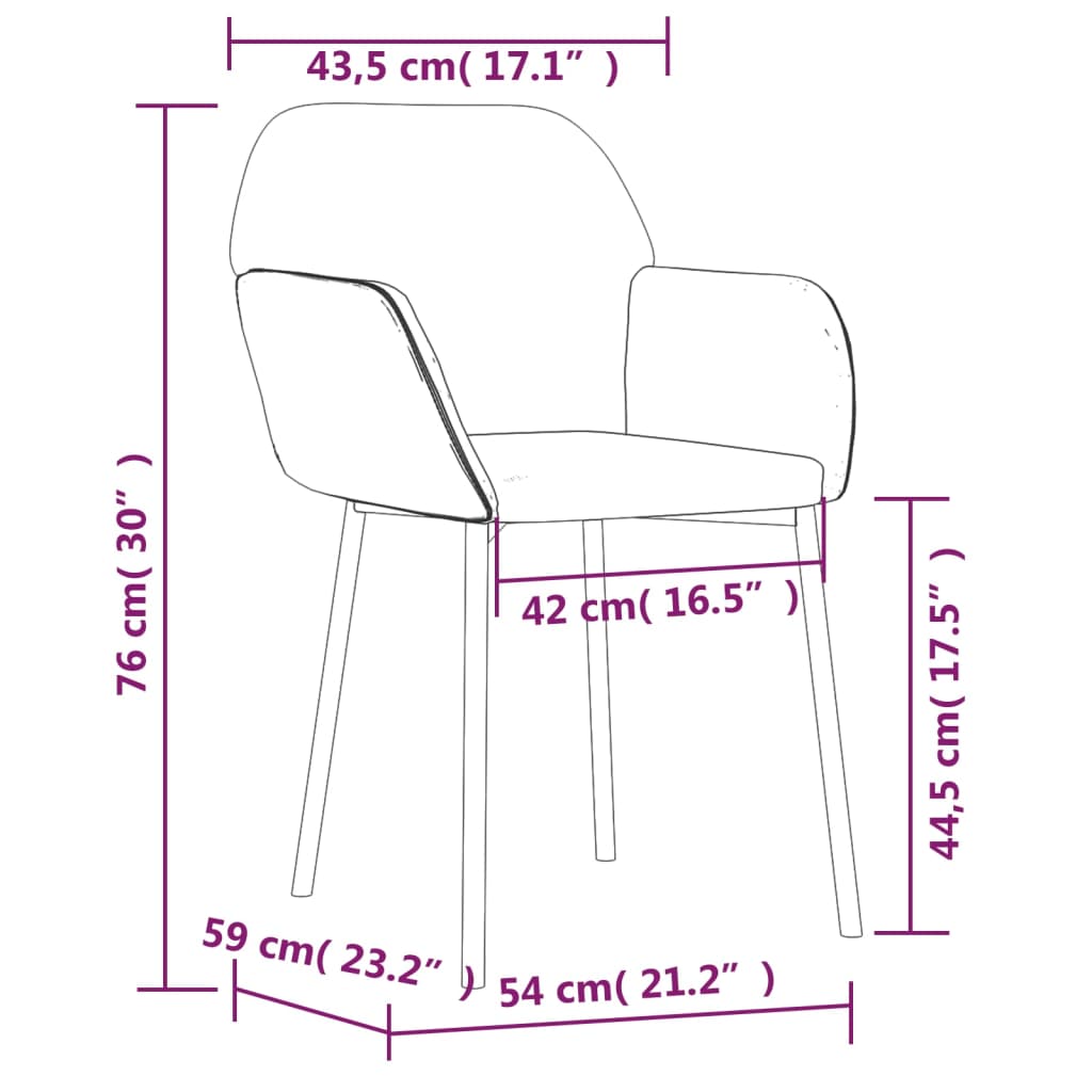 vidaXL Jedilni stoli 2 kosa svetlo siv žamet