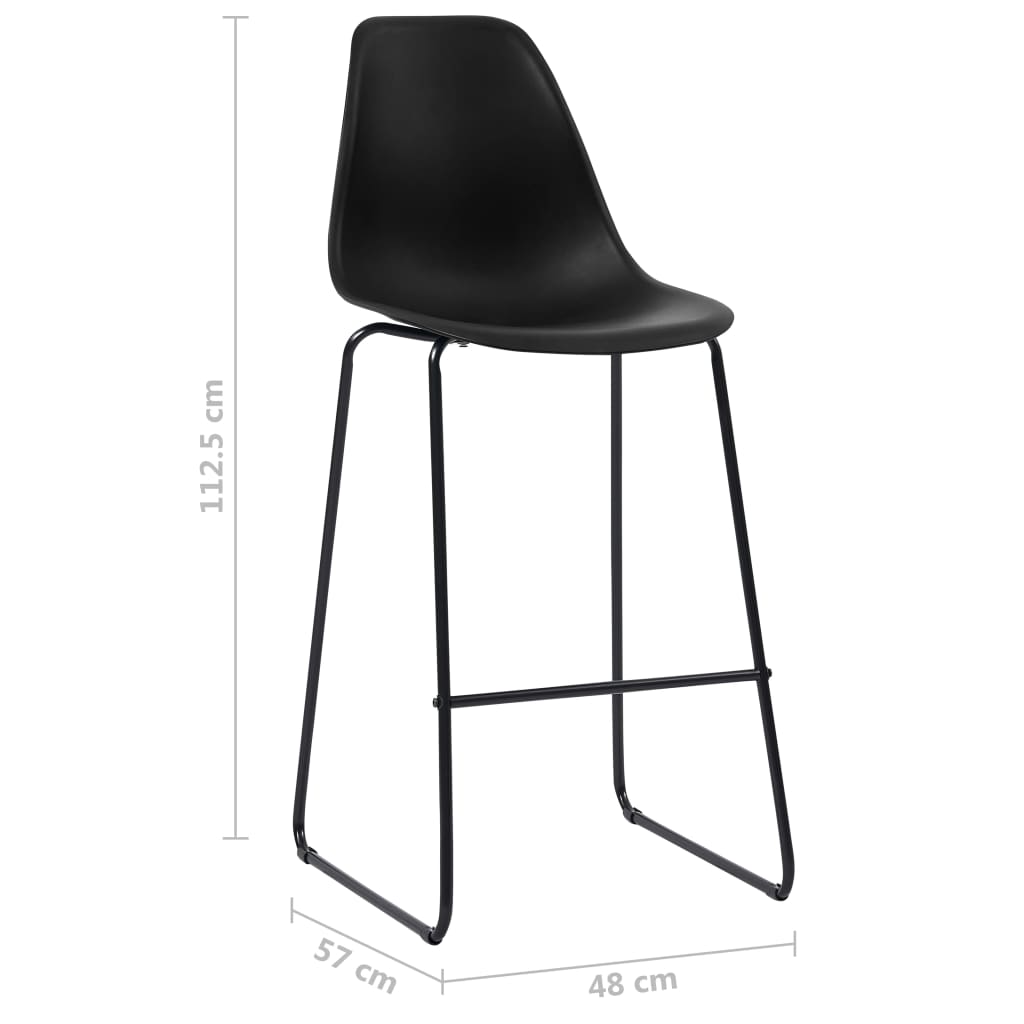 vidaXL Barski stoli 6 kosov črna plastika