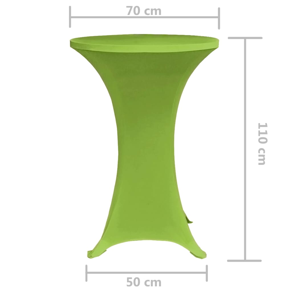 vidaXL Raztegljiva Prevleka za Mizo 2 kosa 70 cm Zelene Barve