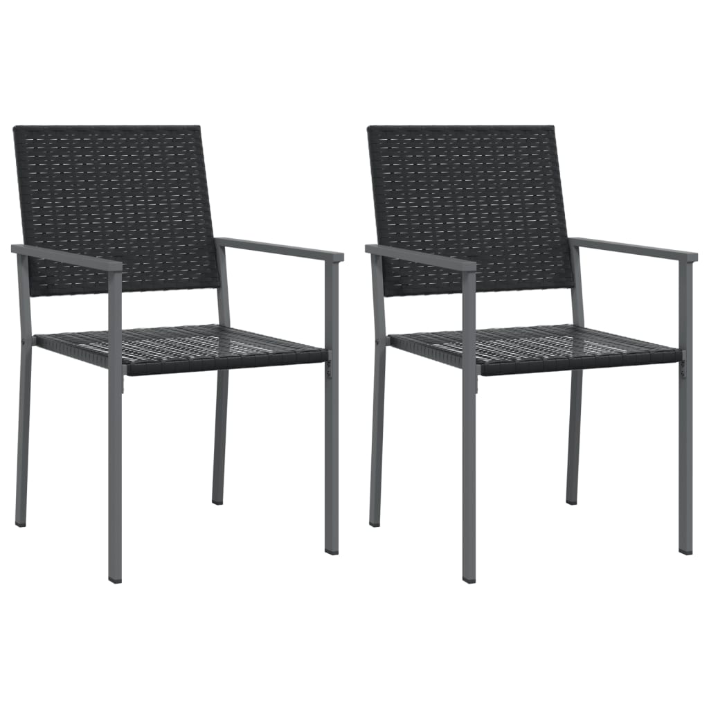vidaXL Vrtni stoli 2 kosa črni 54x62,5x89 cm poli ratan
