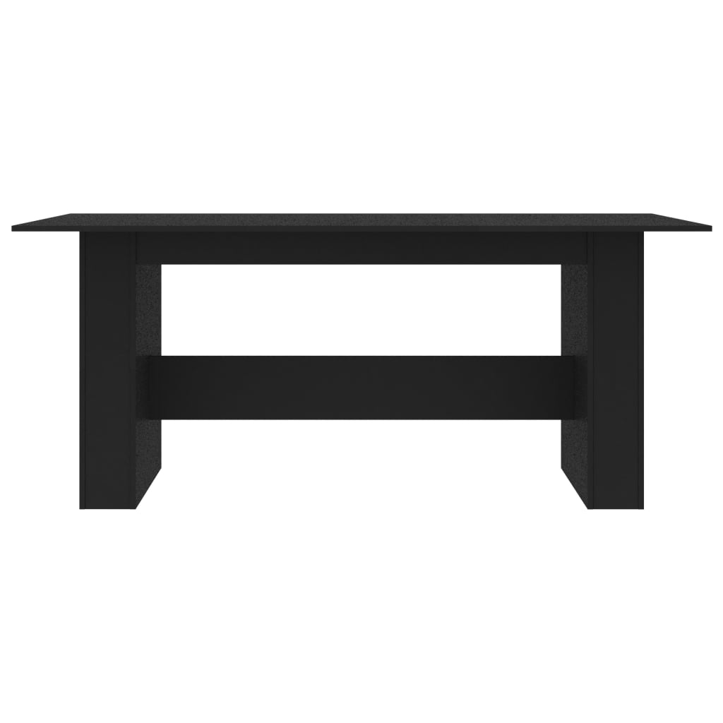 vidaXL Jedilna miza črna 180x90x76 cm iverna plošča