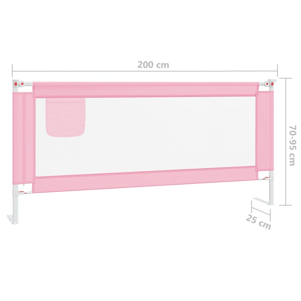 vidaXL Posteljno varovalo za malčke roza 200x25 cm blago