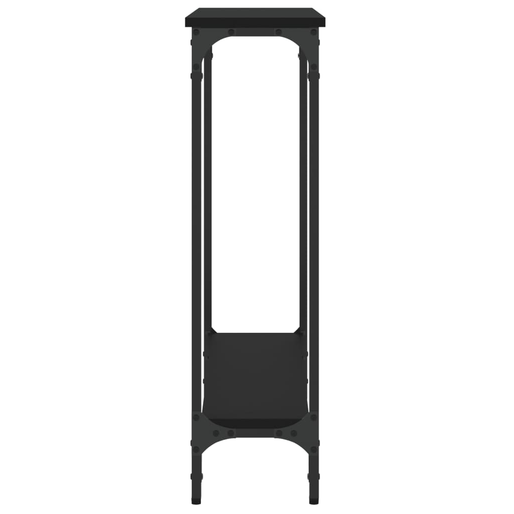 vidaXL Konzolna mizica črna 75x22,5x75 cm inženirski les