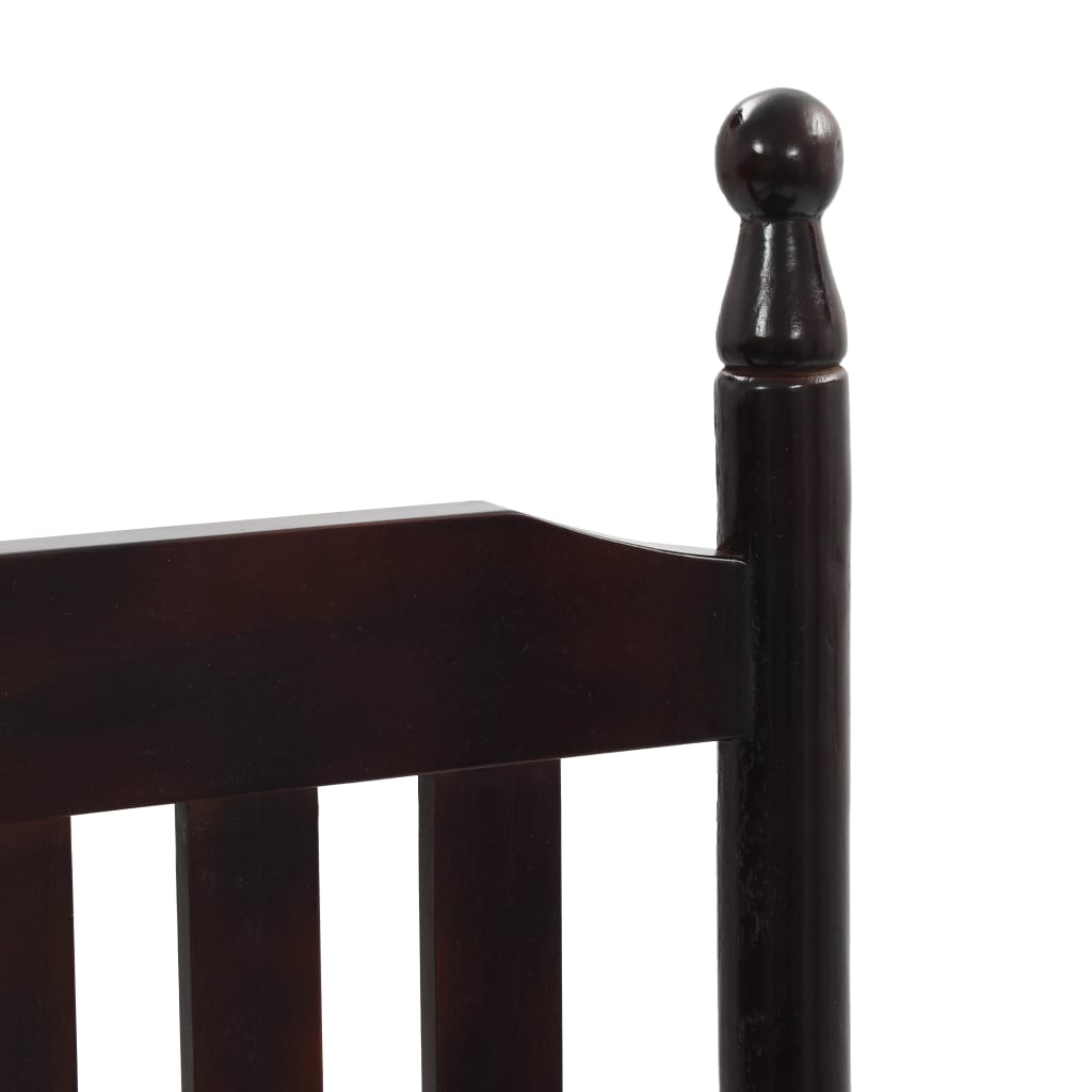 vidaXL Gugalni stol z zaobljenim sedežem rjava topolovina