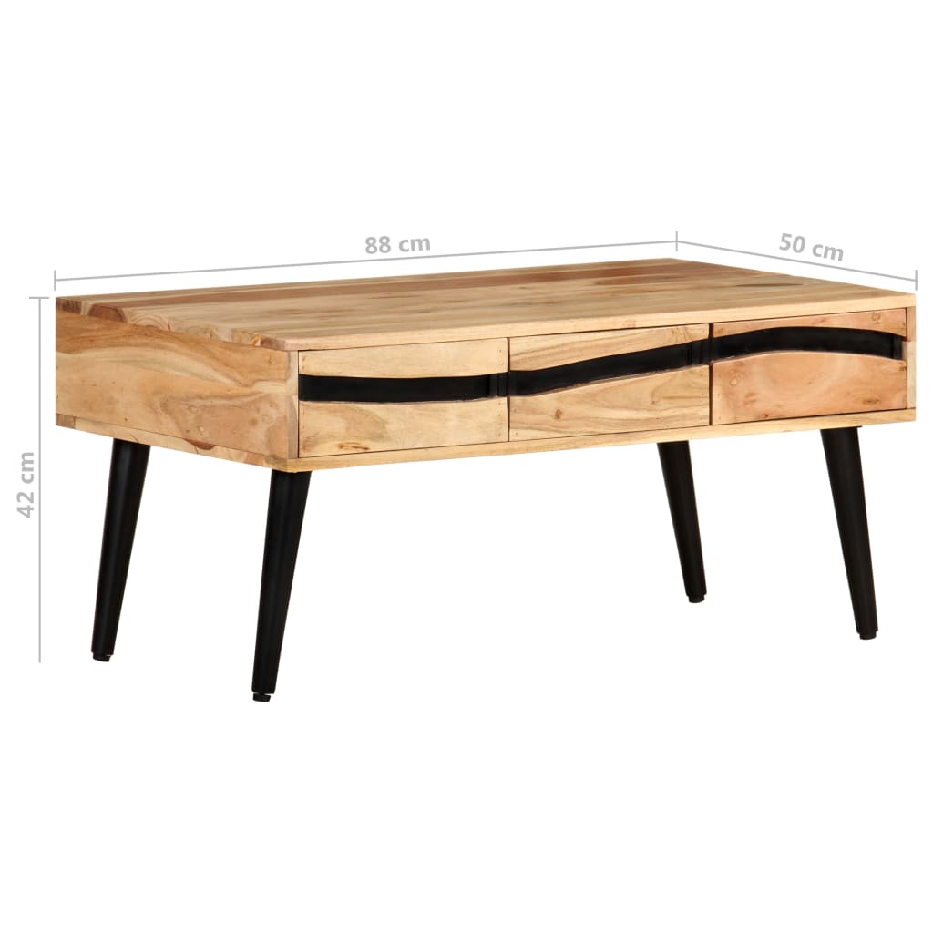 vidaXL Klubska mizica 88x50x42 cm trden akacijev les