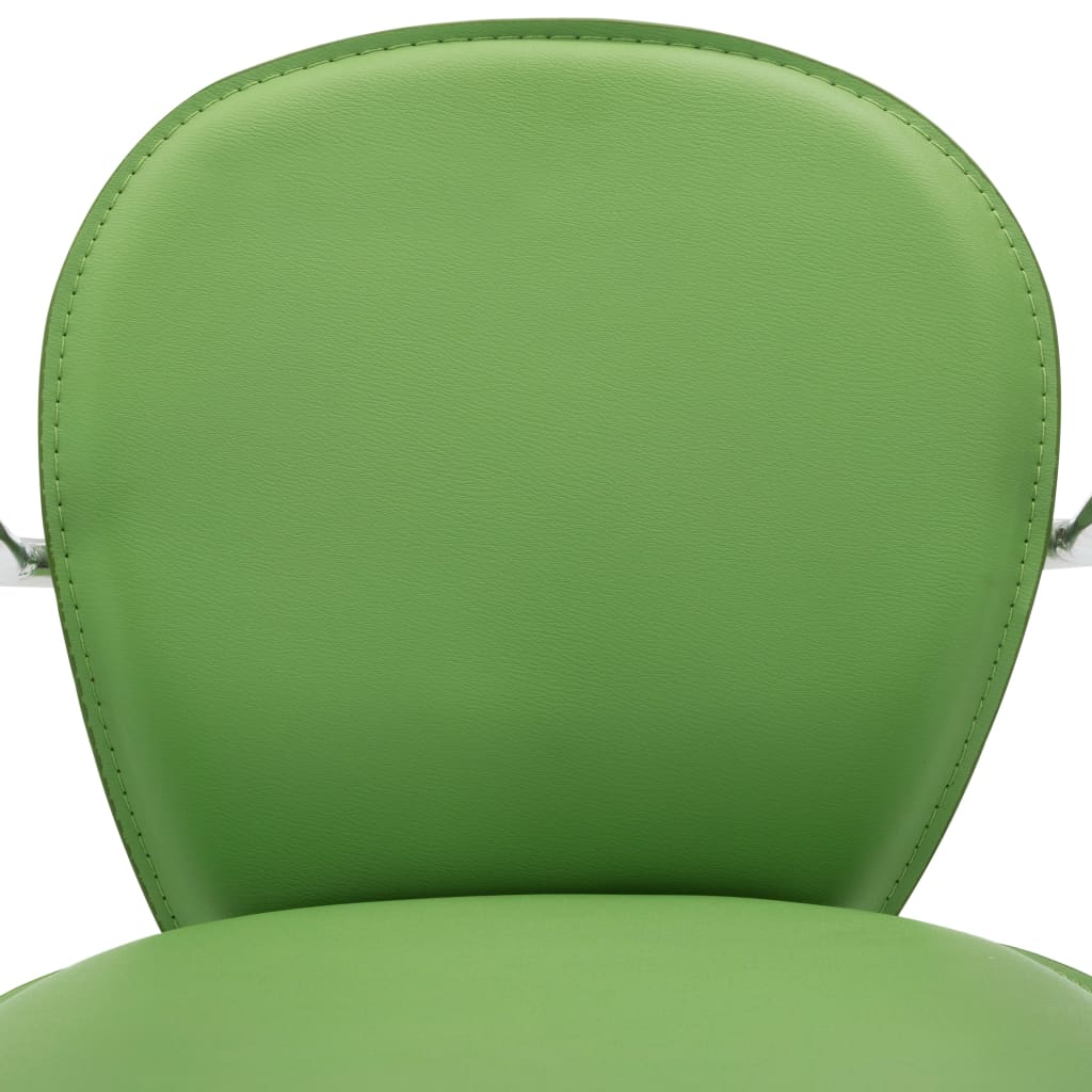 vidaXL Barski stolčki z naslonjali za roke 2 kosa zeleno umetno usnje