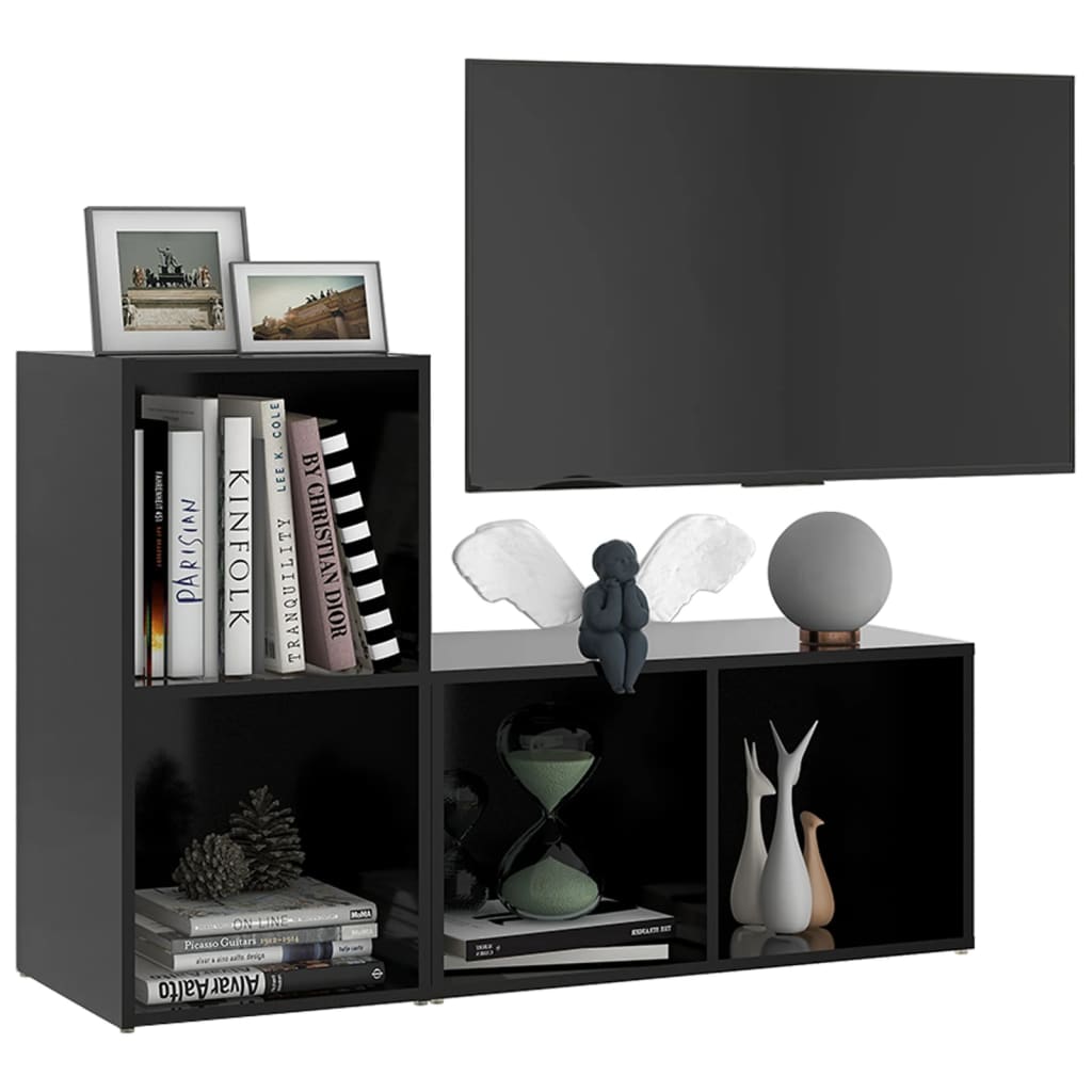 vidaXL TV omarice 2 kosa črne 72x35x36,5 cm iverna plošča
