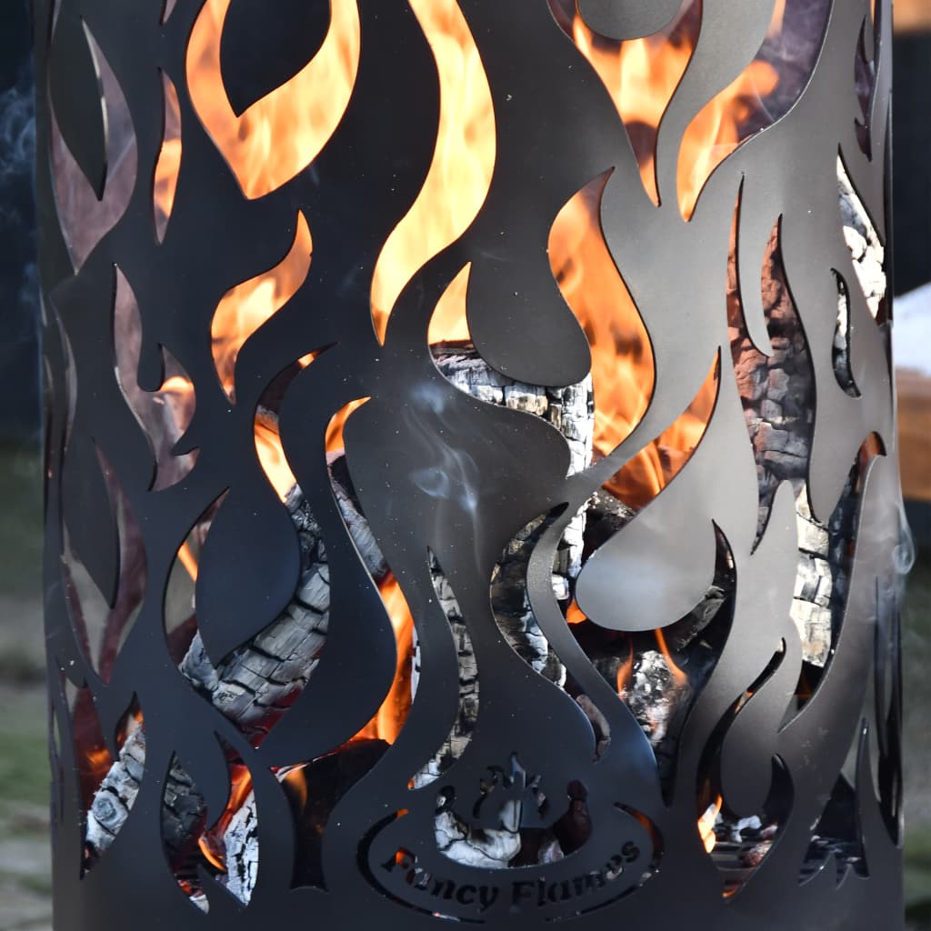 Esschert Design Sod za ogenj Flames karbonsko jeklo črne barve FF408