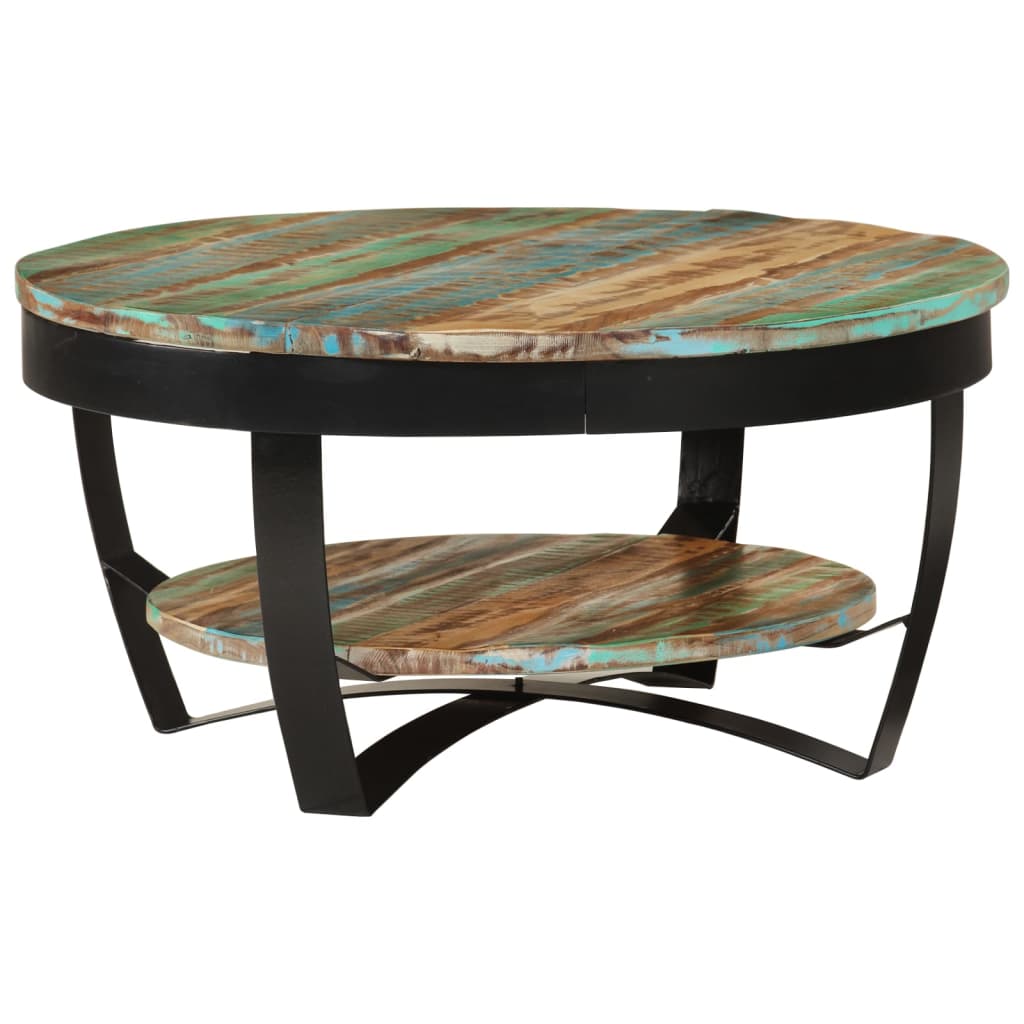vidaXL Klubska mizica iz trdnega predelanega lesa 65x32 cm