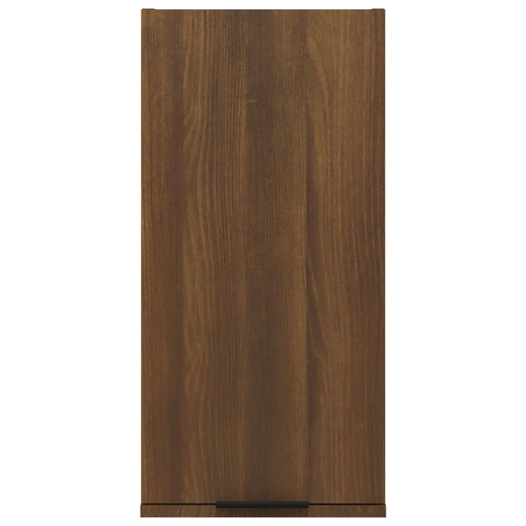 vidaXL Stenska kopalniška omarica rjavi hrast 32x20x67 cm