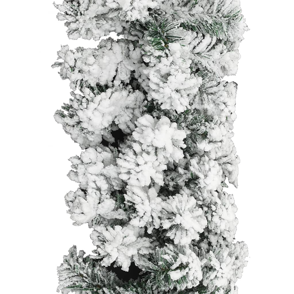 vidaXL Božična girlanda s snegom zelena 20 m PVC