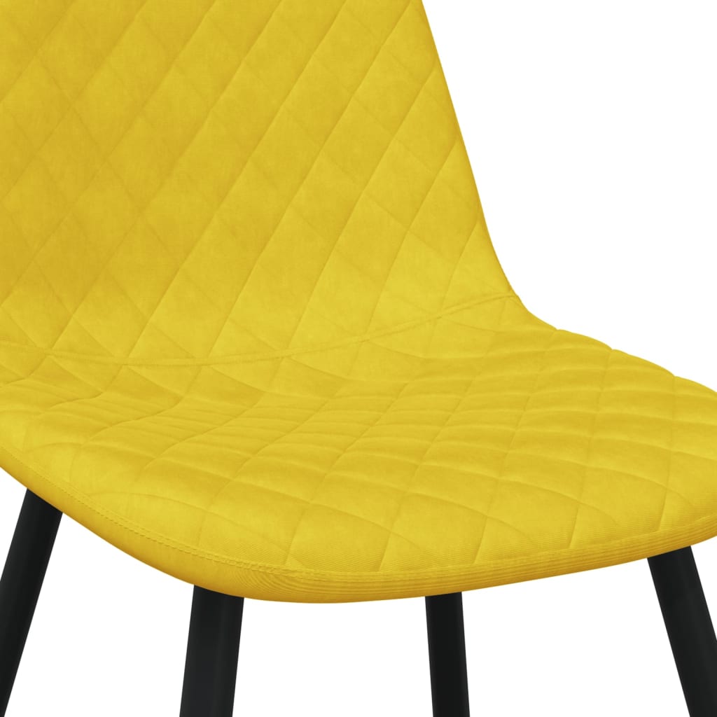 vidaXL Jedilni stoli 2 kosa gorčično rumen žamet