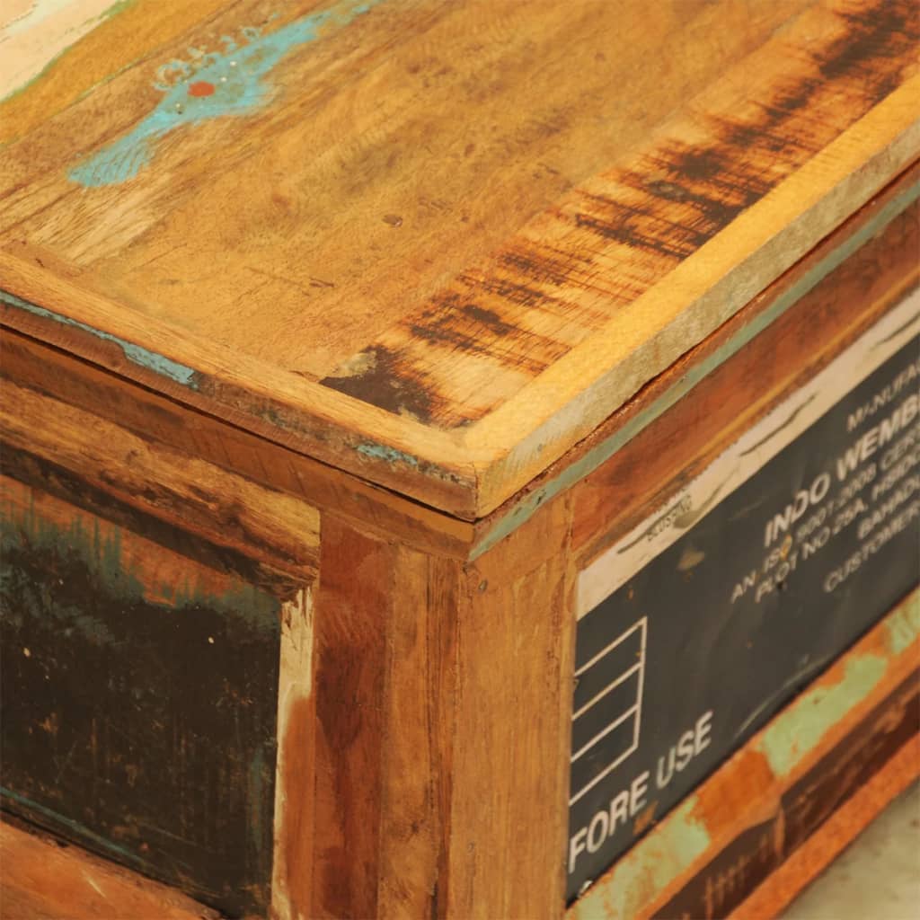 vidaXL Klubska mizica za shranjevanje starinska iz predelanega lesa