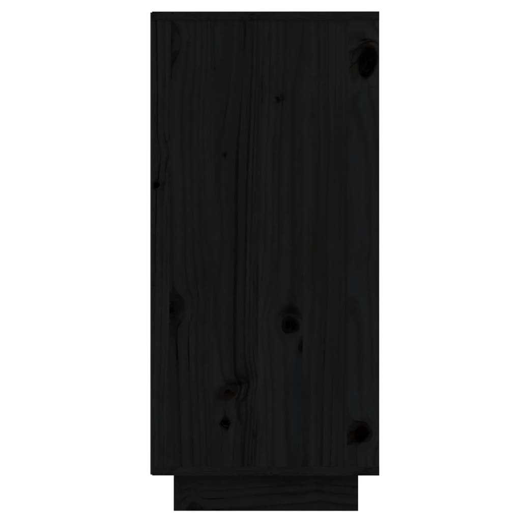vidaXL Komoda črna 60x34x75 cm trdna borovina