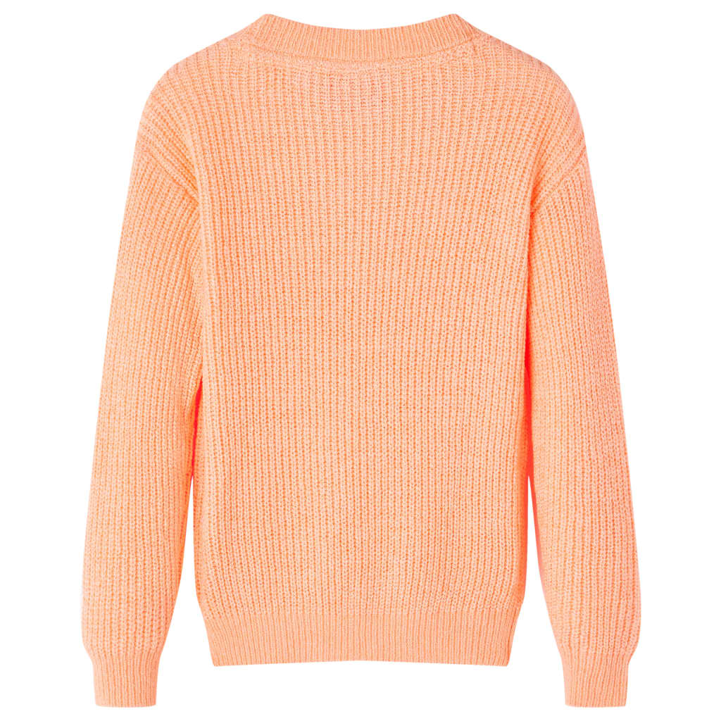 Otroški pulover pleten živo oranžen 92