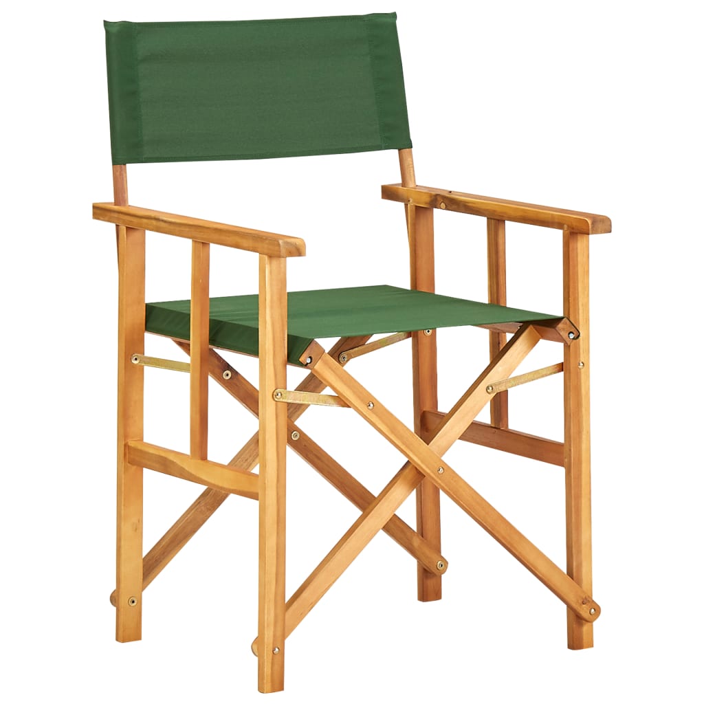 vidaXL Režiserski stol trden akacijev les zelen