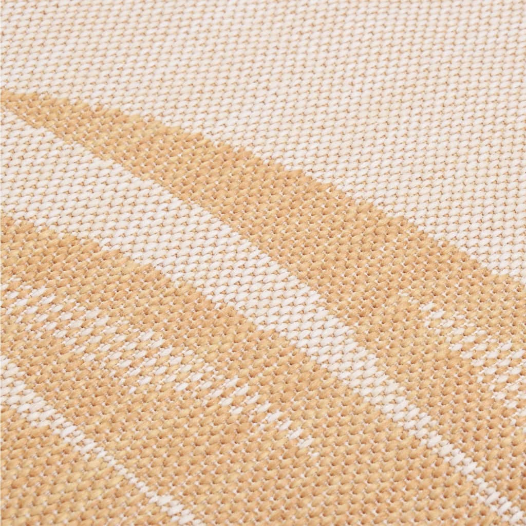 vidaXL Zunanja preproga ploščato tkanje 140x200 cm vzorec listov