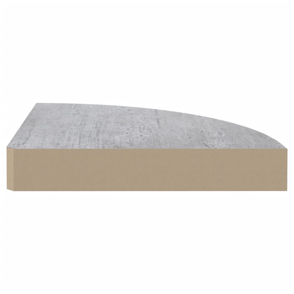 vidaXL Kotne stenske police 2 kosa betonsko sive 35x35x3,8 cm MDF
