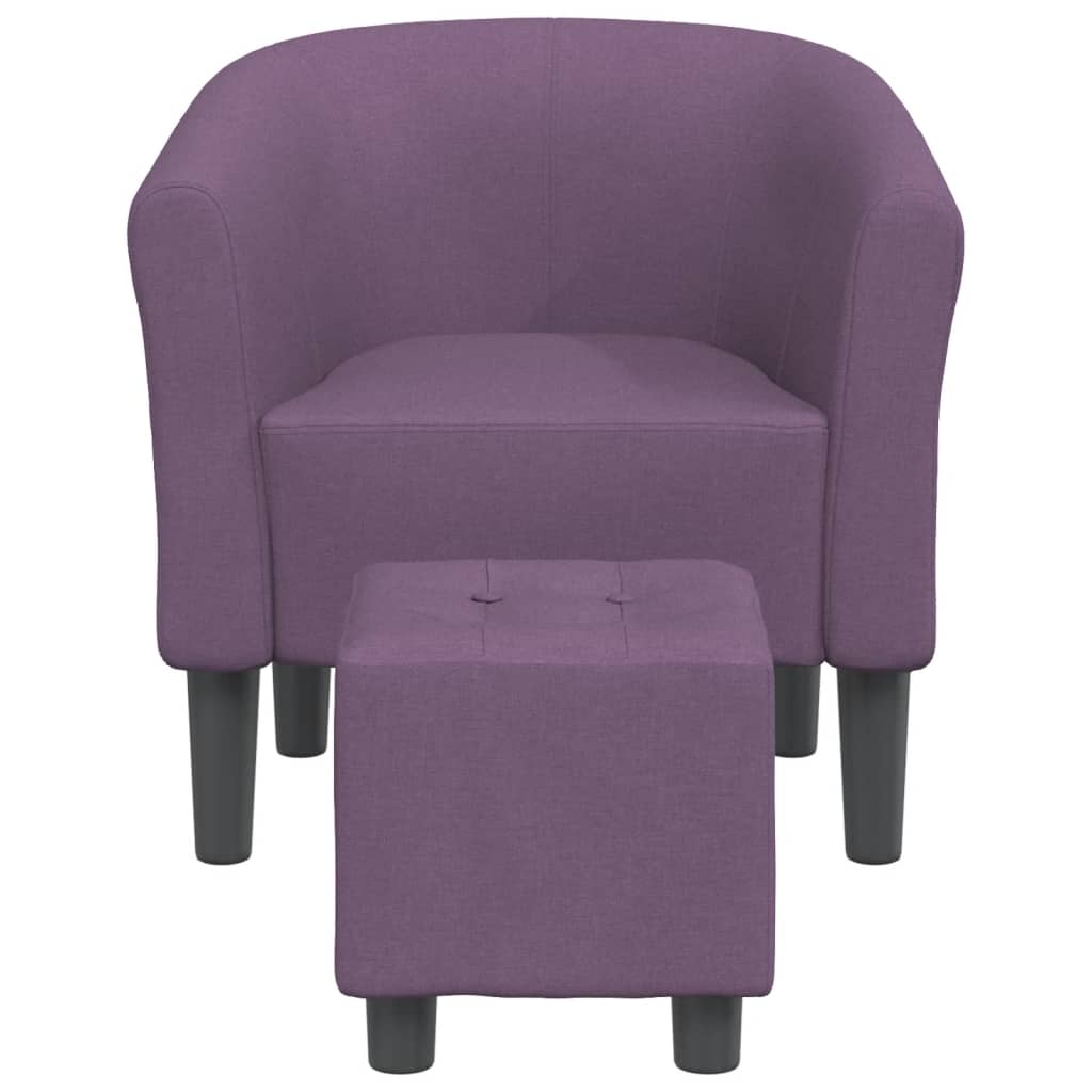 vidaXL Fotelj s stolčkom za noge vijolično blago