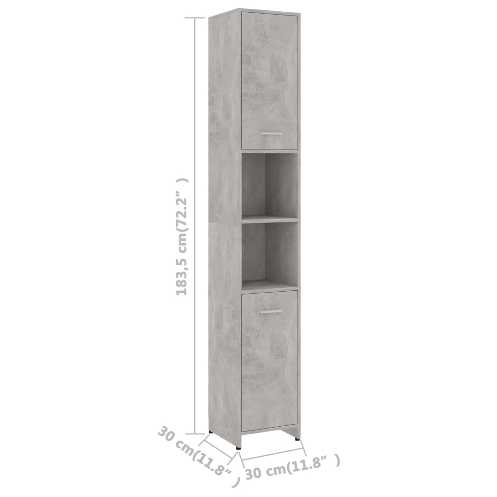 vidaXL Kopalniško pohištvo 3 kosi betonsko sive barve iverna plošča