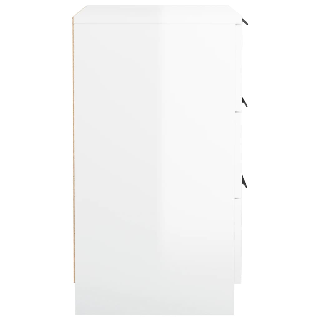 vidaXL Nočna omarica visok sijaj bela 40x36x65 cm
