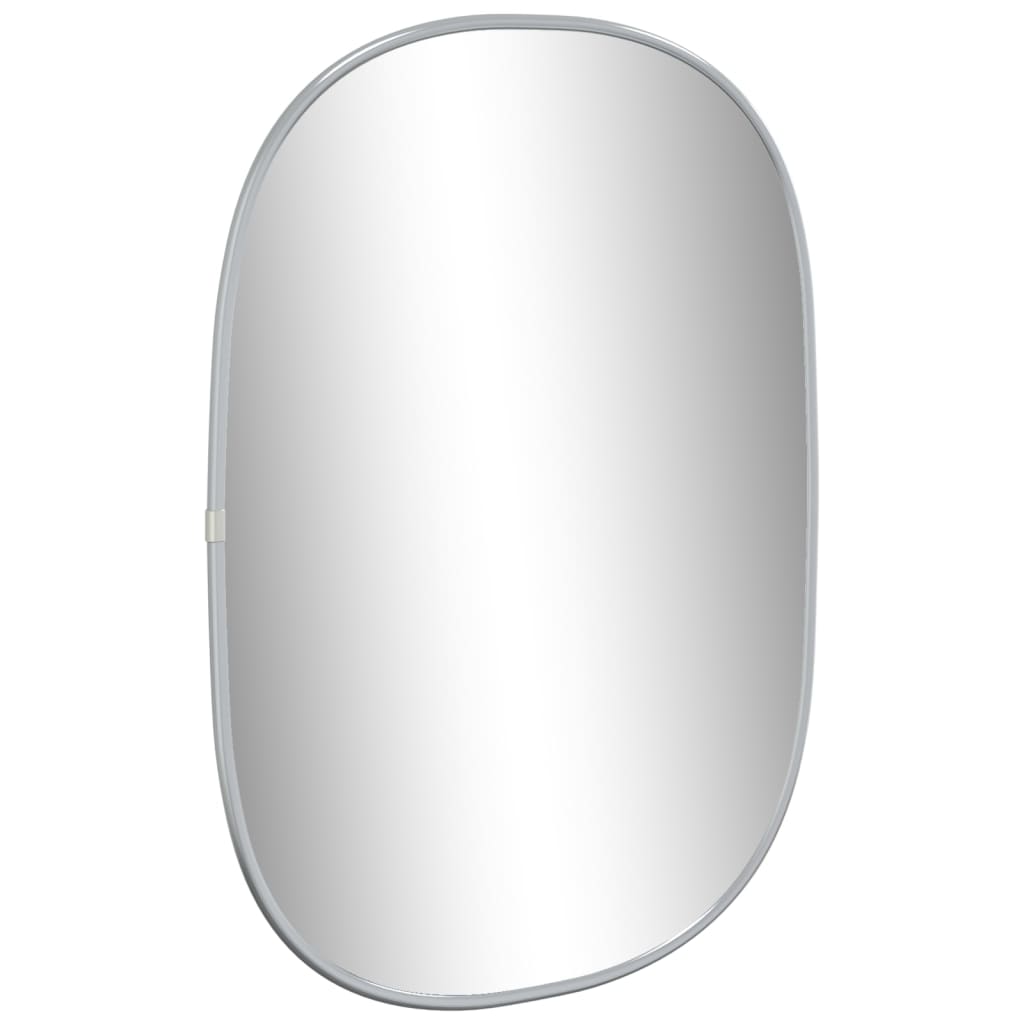 vidaXL Stensko ogledalo srebrno 50x35 cm