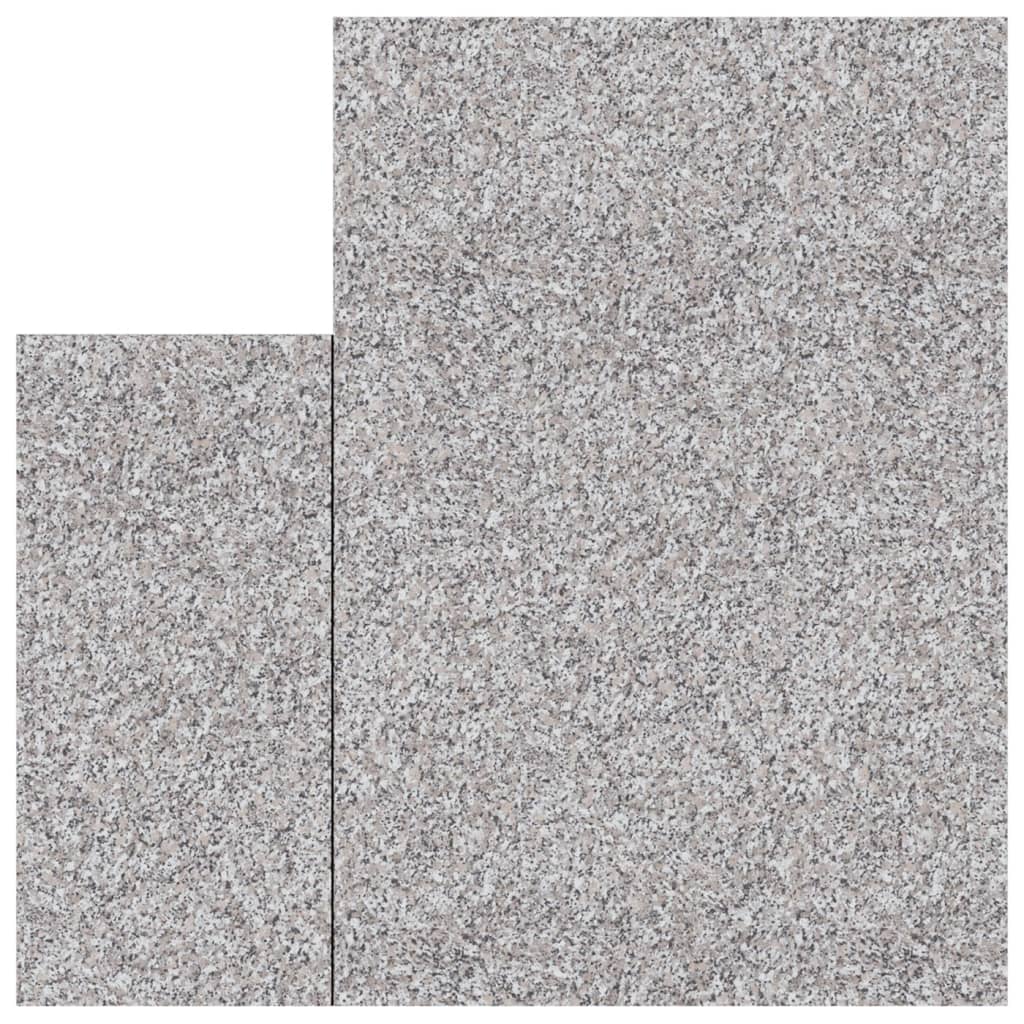 vidaXL Kotni kuhinjski pult siv z granitno teksturo iverna plošča
