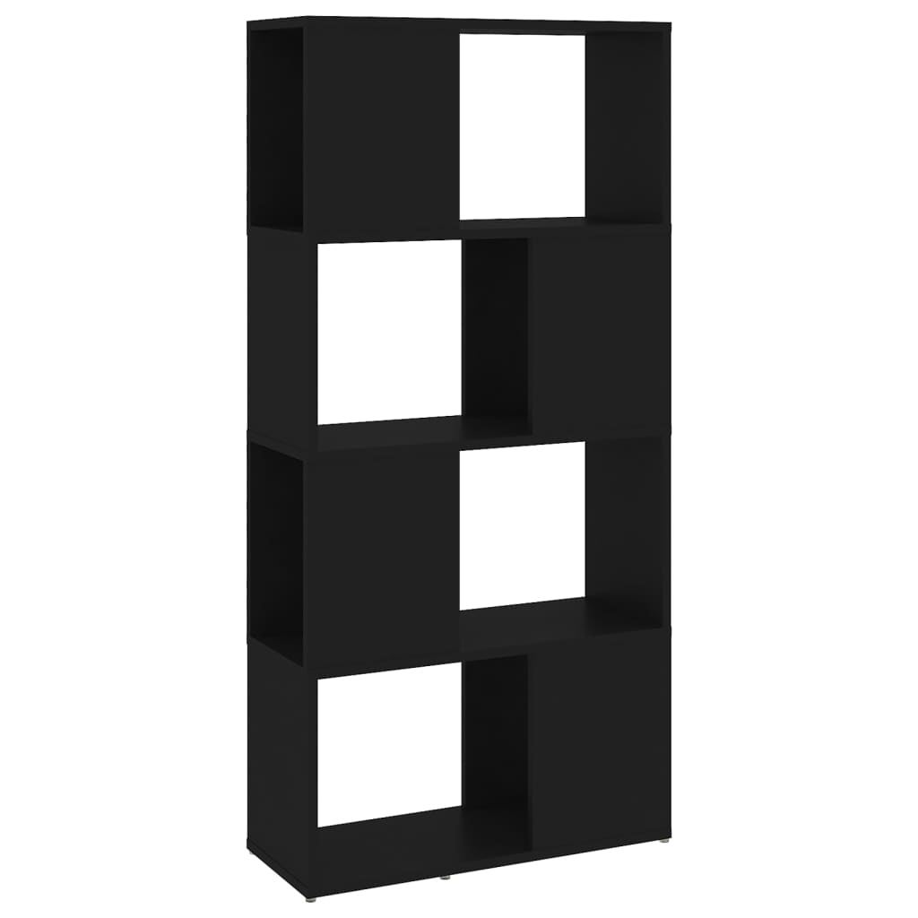 vidaXL Knjižna omara za razdelitev prostora črna 60x24x124,5 cm