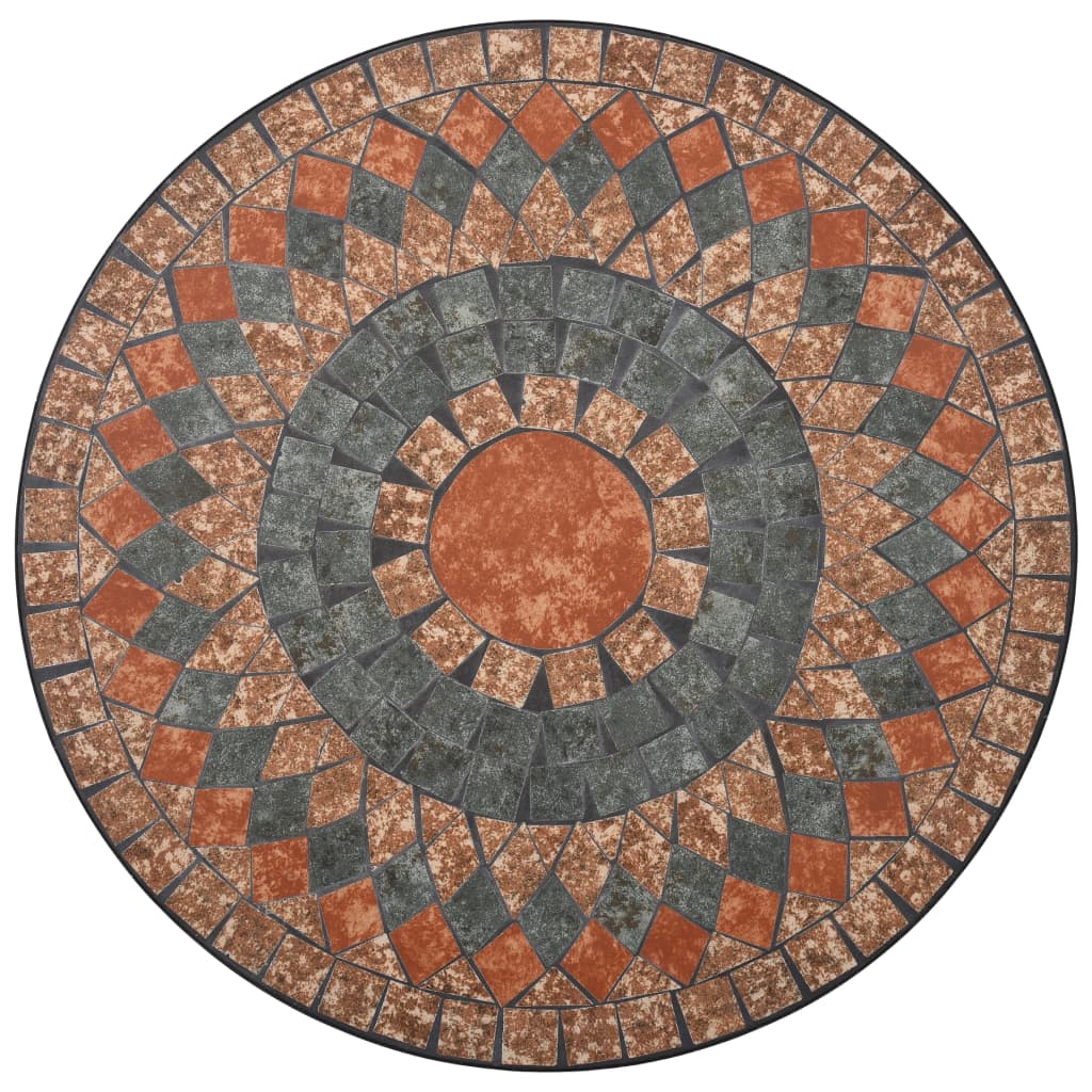 vidaXL Bistro garnitura z mozaikom keramične ploščice oranžno/siva