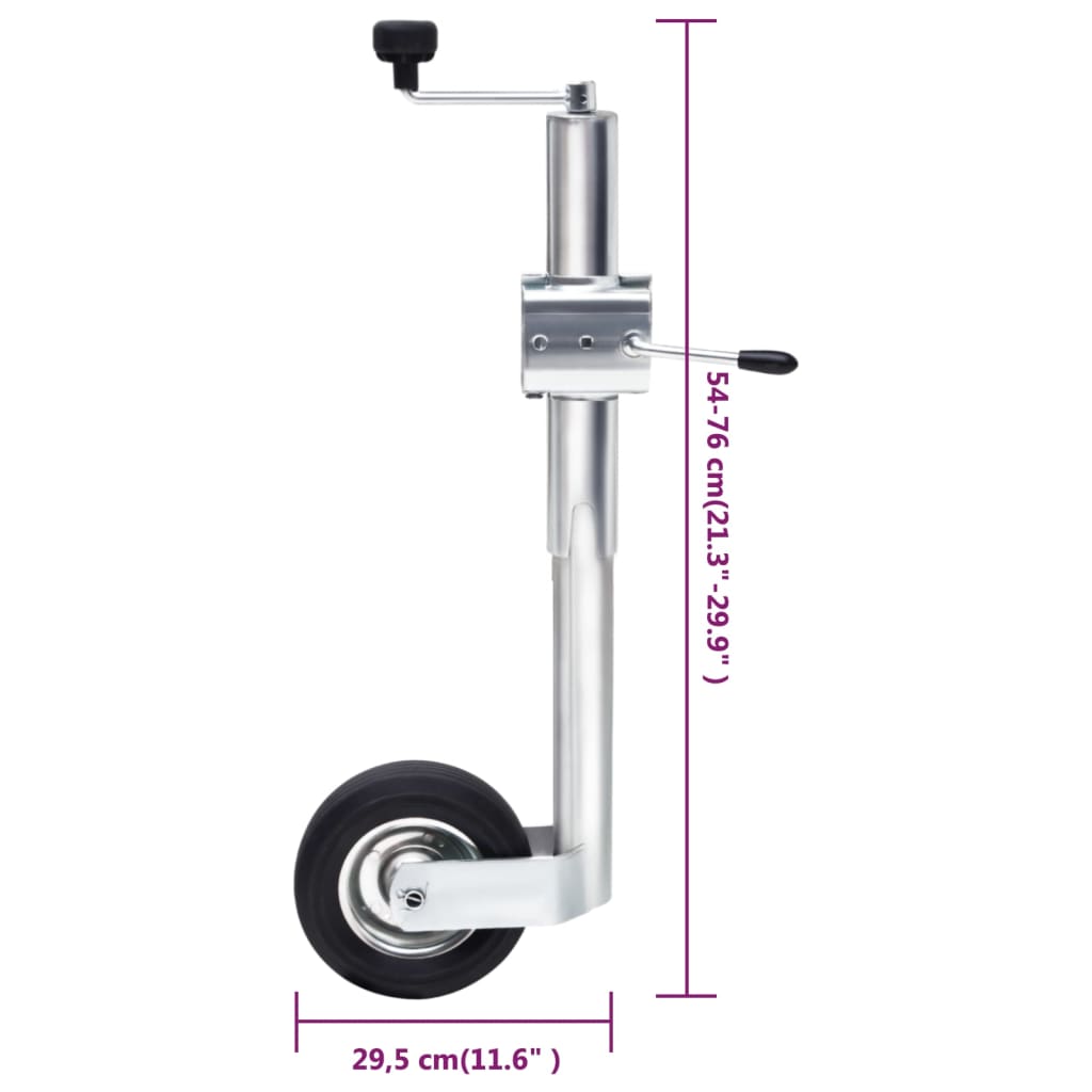 vidaXL Podporno kolo za prikolico z objemko 60 mm pocinkano jeklo