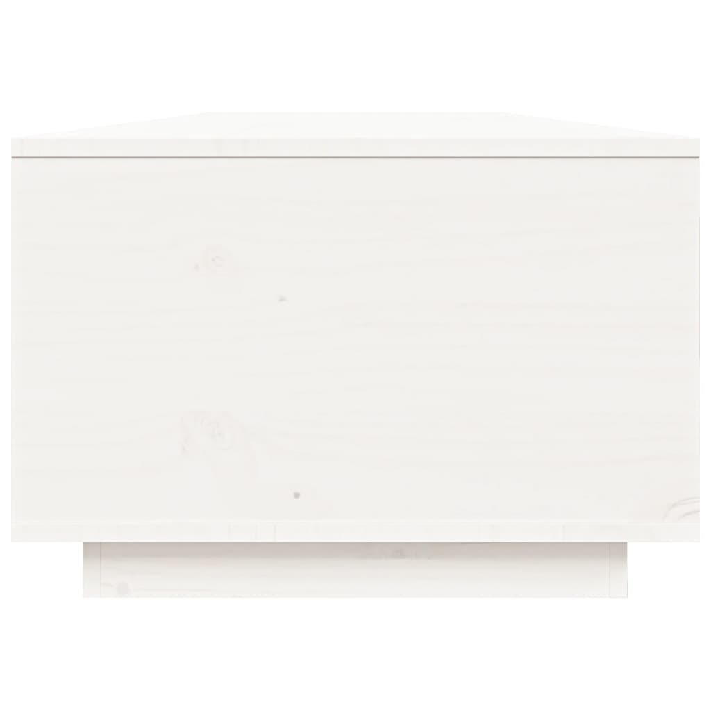 vidaXL Klubska mizica bela 80x50x35,5 trdna borovina