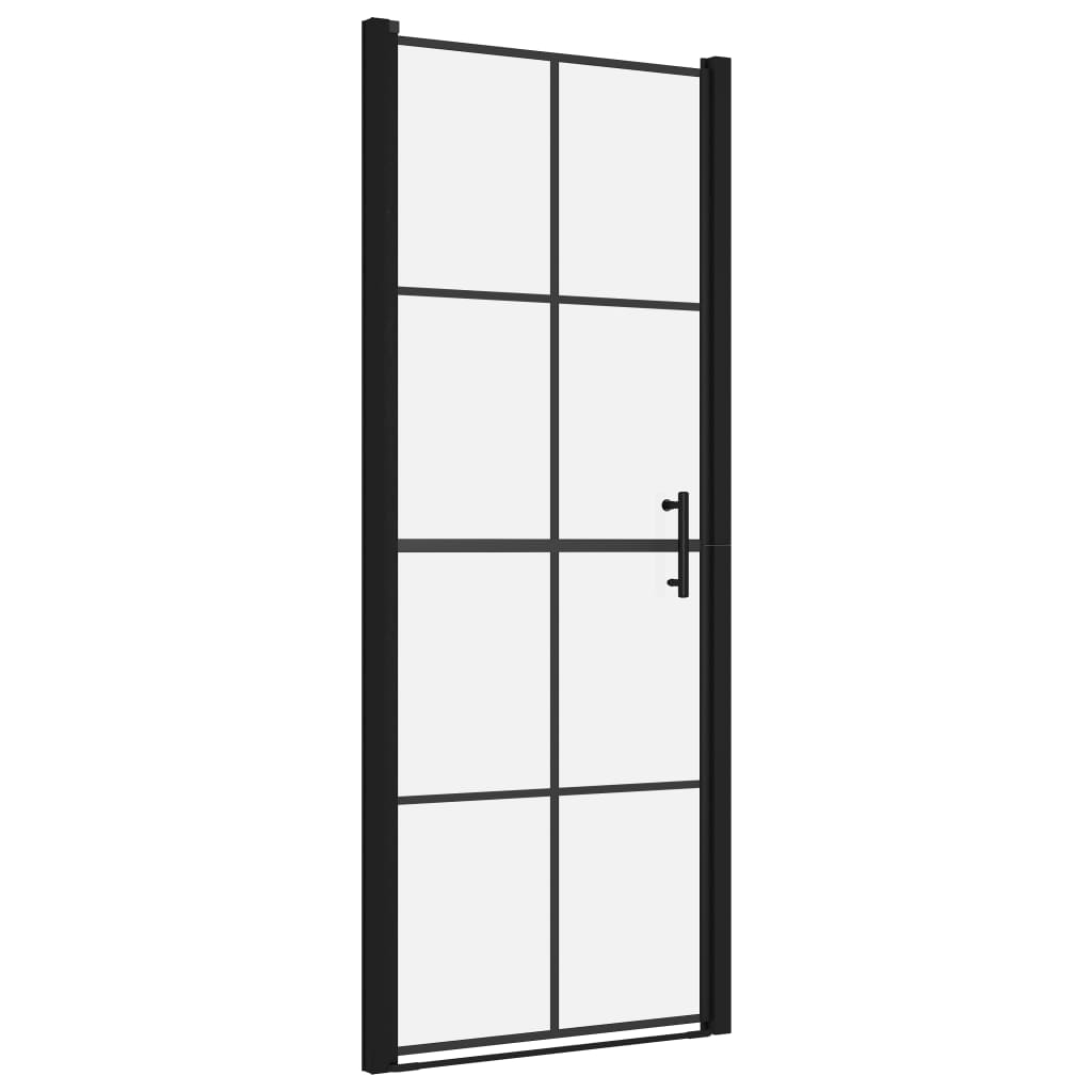vidaXL Vrata za tuš kaljeno steklo 81x195 cm črna