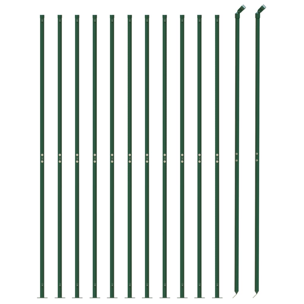 vidaXL Mrežna ograja s prirobnico zelena 1x25 m