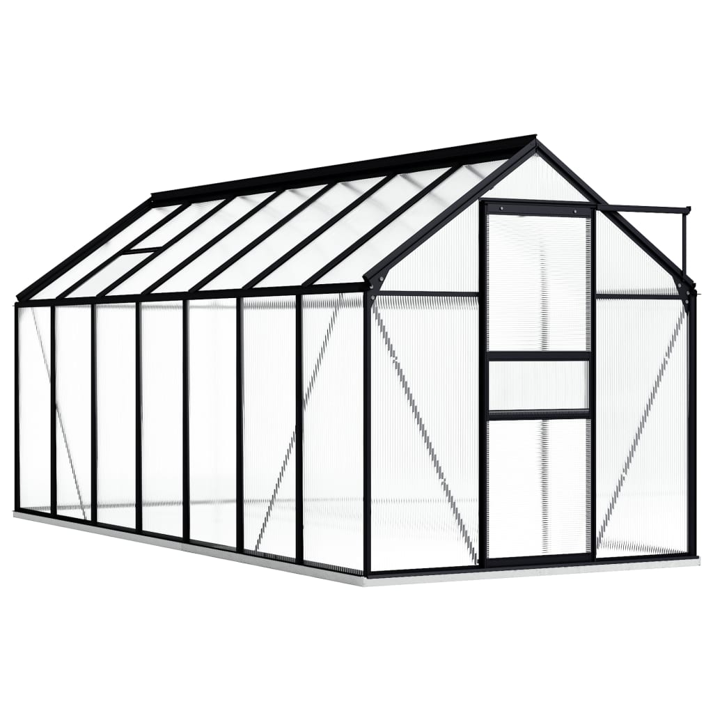 vidaXL Rastlinjak z okvirjem antraciten aluminij 8,17 m²