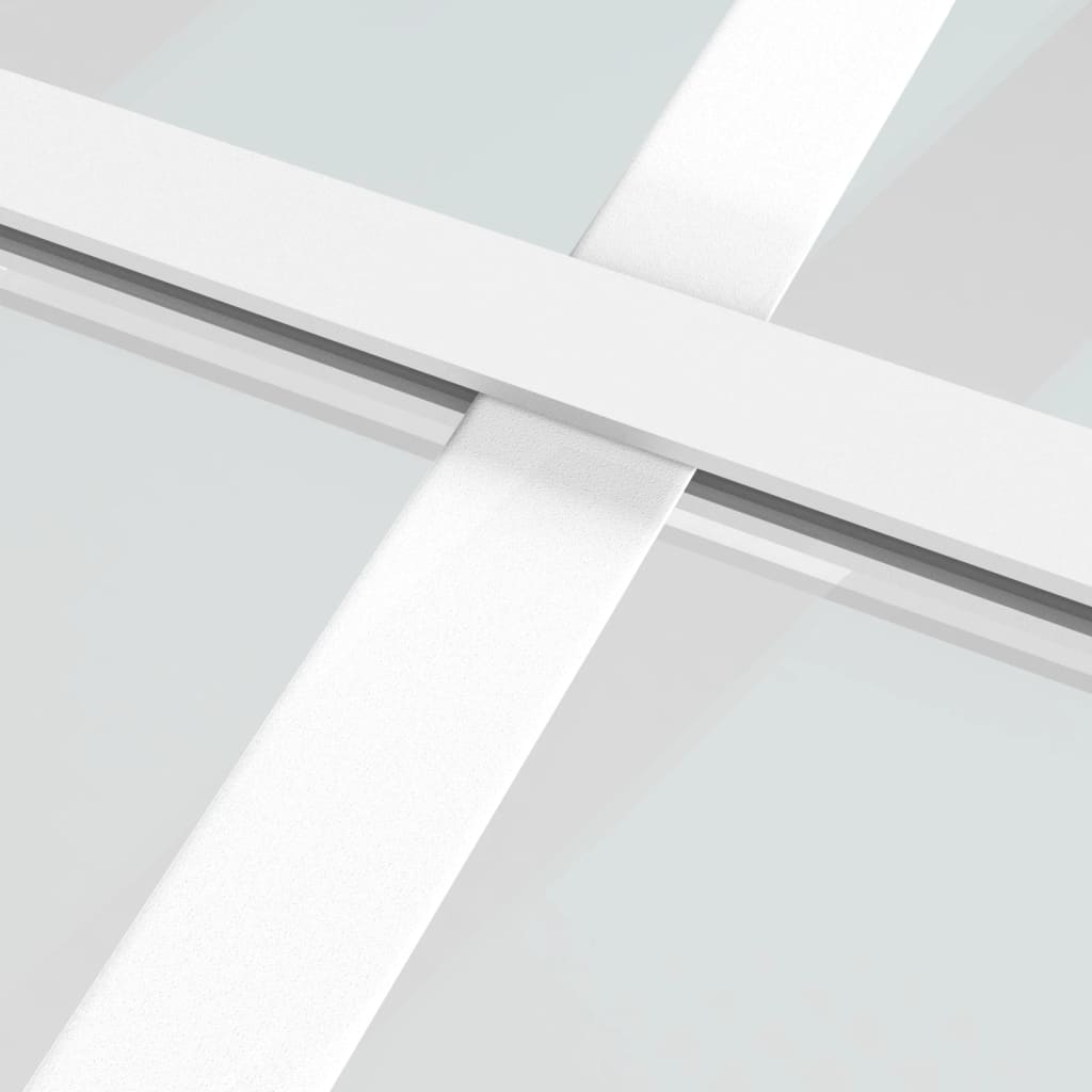 vidaXL Drsna vrata ESG steklo in aluminij 90x205 cm bela