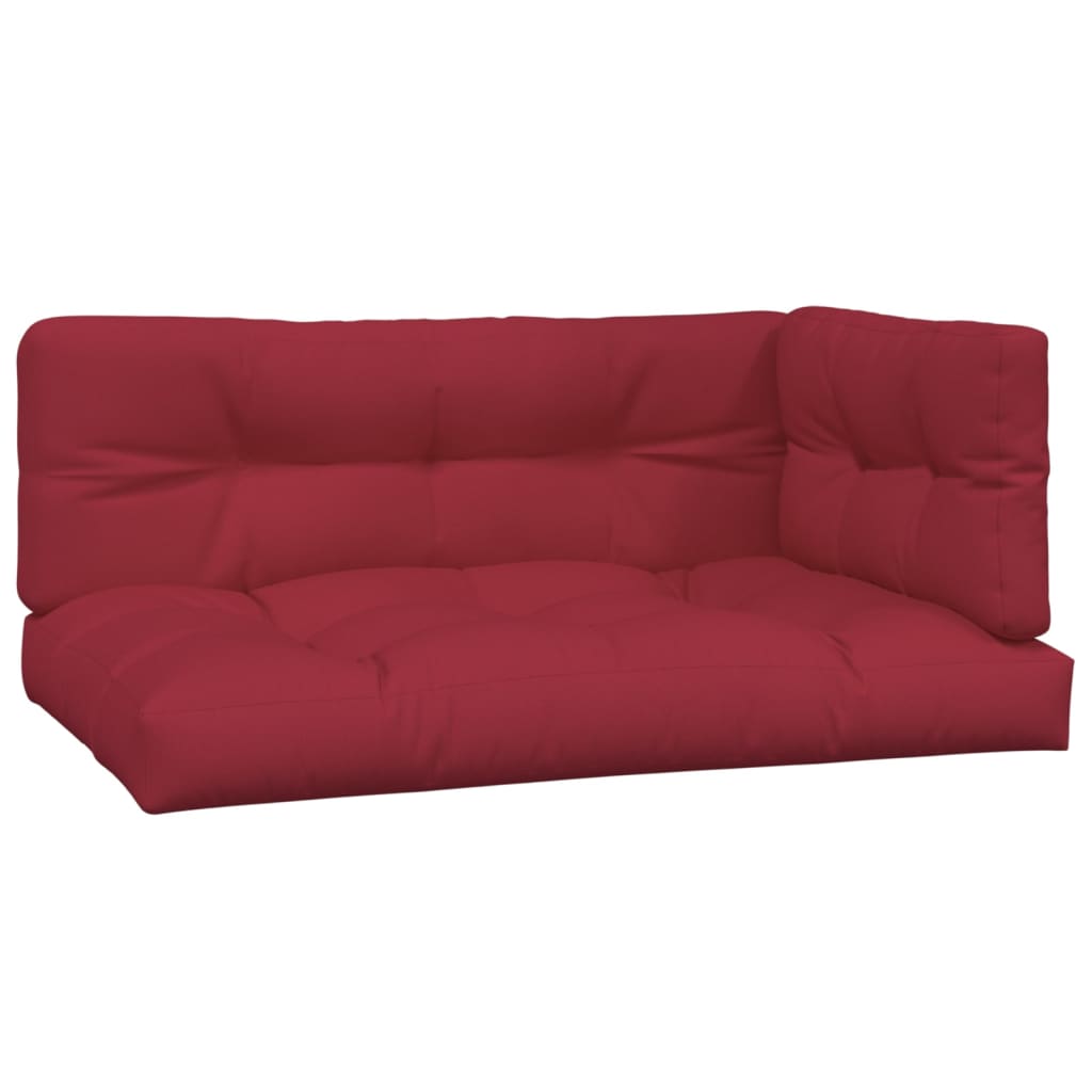 vidaXL Blazine za kavč iz palet 3 kosi vinsko rdeče