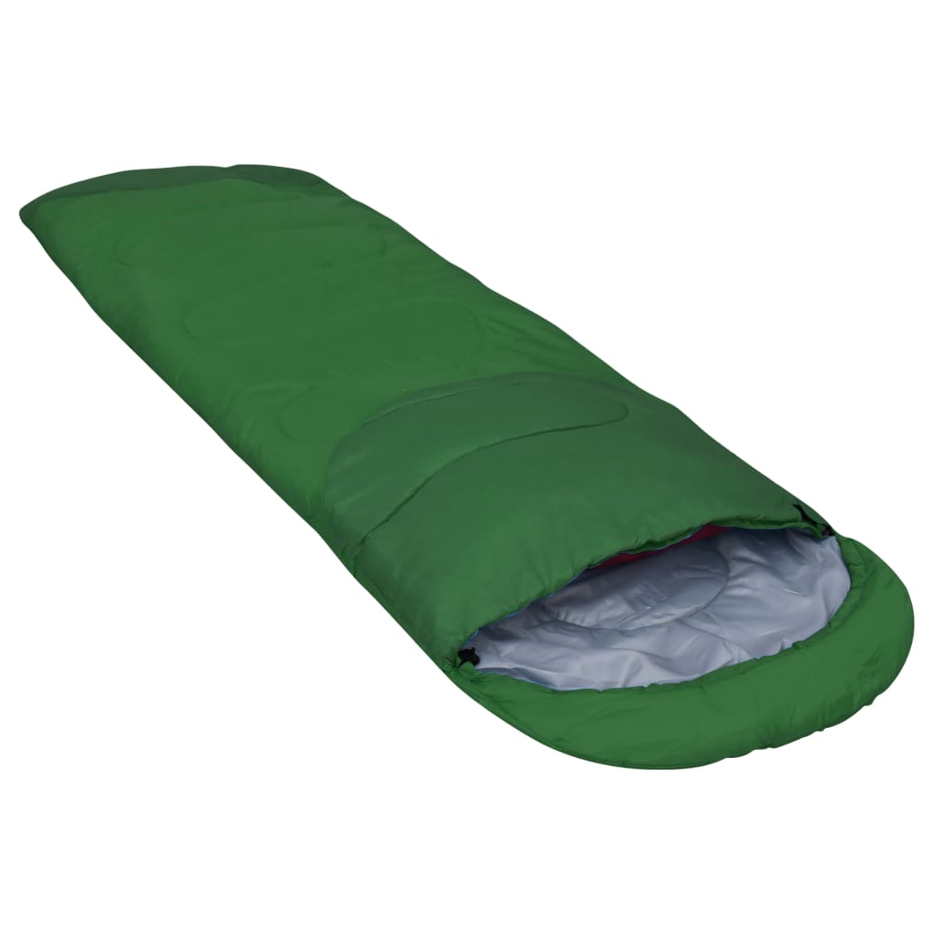 vidaXL Lahka spalna vreča 2 kosa zelena 15 °C 850 g