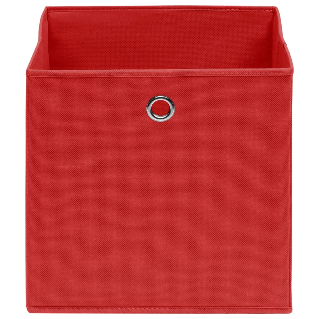 vidaXL Škatle za shranjevanje 10 kosov rdeče 32x32x32 cm blago