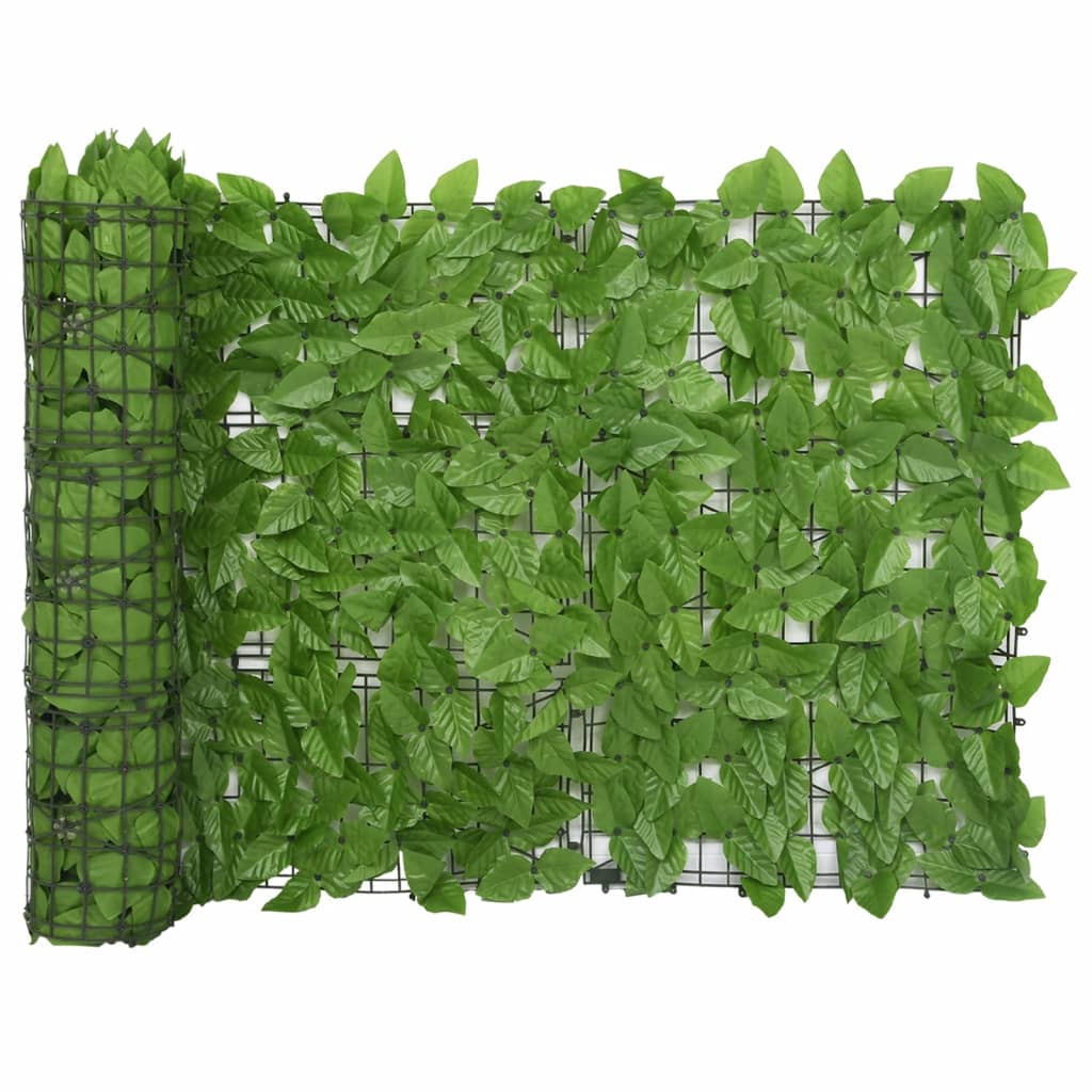 vidaXL Balkonsko platno z zelenim listjem 300x75 cm