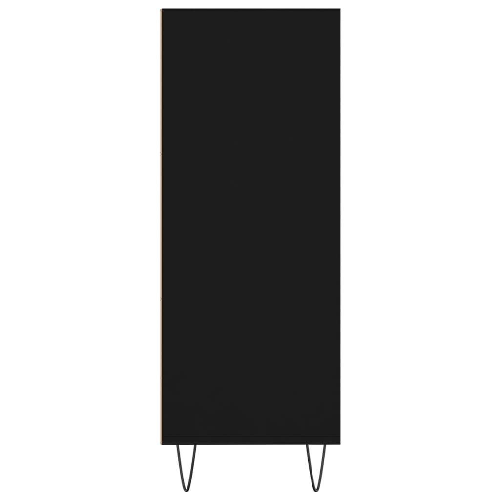 vidaXL Knjižna omara črna 69,5x32,5x90 cm inženirski les