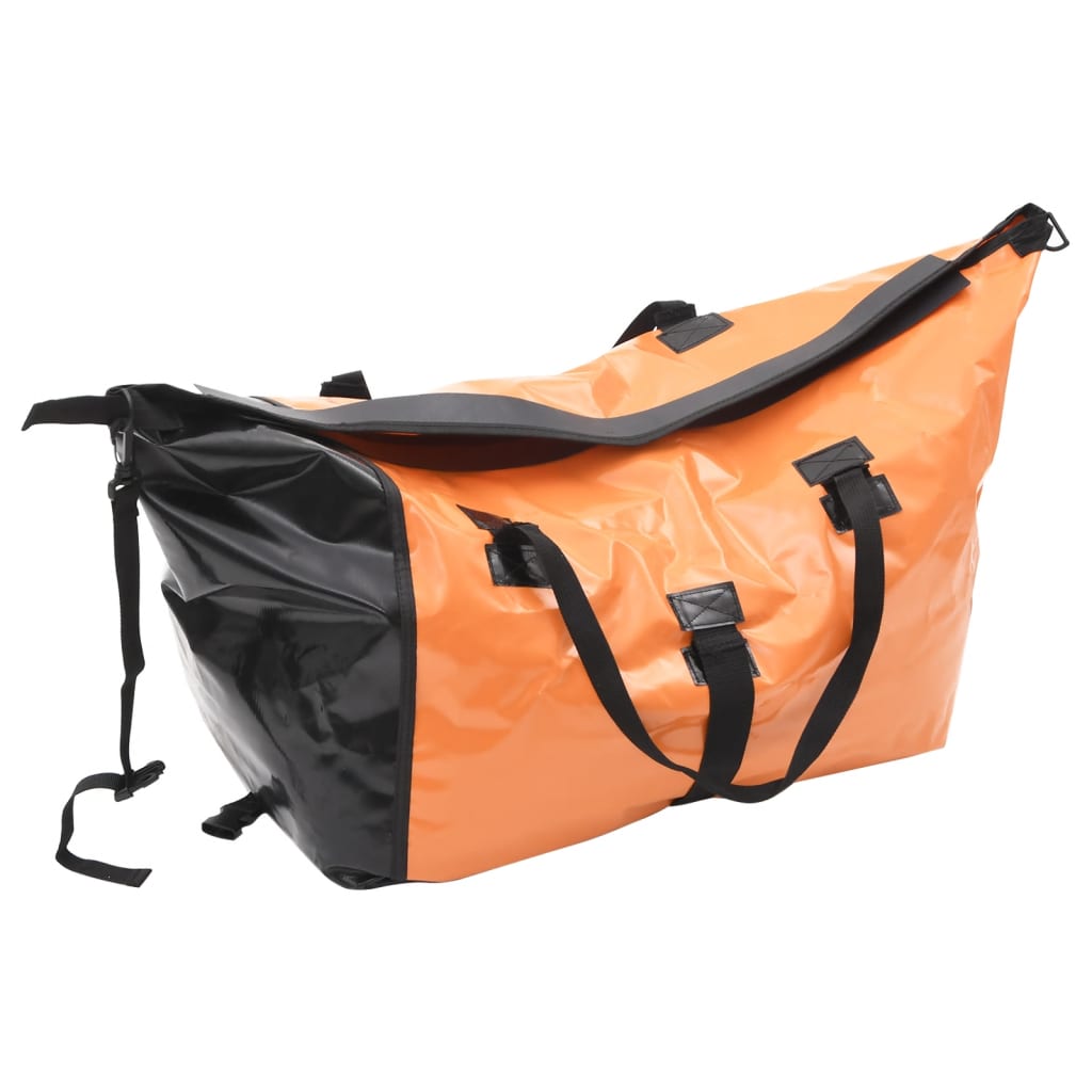 vidaXL Tovorna kolesarska prikolica s torbo oranžna in črna