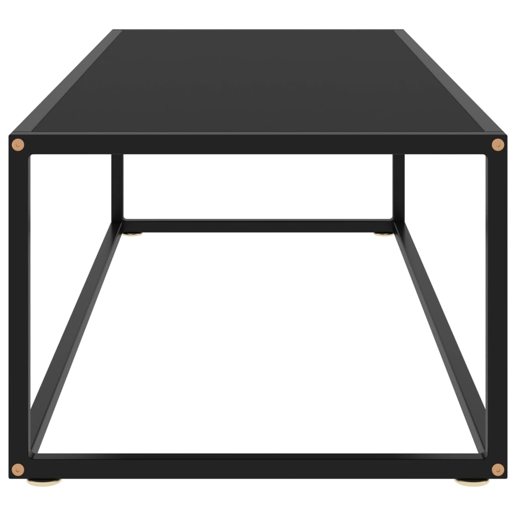 vidaXL Klubska mizica črna s črnim steklom 120x50x35 cm